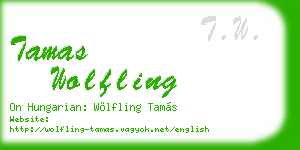tamas wolfling business card